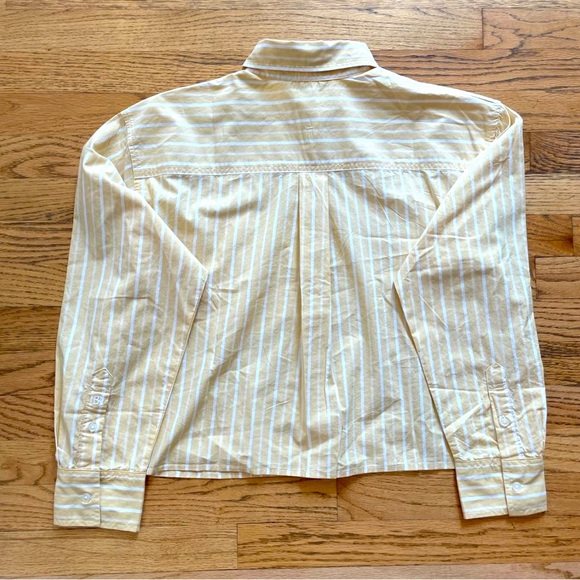 BRAND NEW BANANA REPUBLIC STRIPED CROP POPLIN SHIRT - Picture 4 of 7
